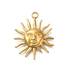 Солнце 304 подвески из нержавеющей стали, золотые, солнце, 30x24.5x3.5 мм, отверстие : 2.5 мм