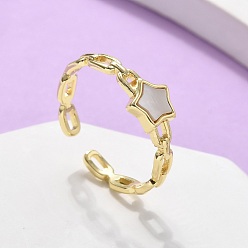 Настоящее золото 16K Кольца-манжеты из латуни для женщин, без кадмия и без свинца, звезда, реальный 16 k позолоченный, внутренний диаметр: регулируемый