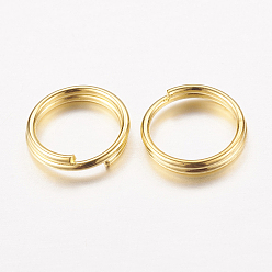 Золотой Железные разрезные кольца, кольца с двойной петлей, без кадмия и без свинца, золотые, 8x1.4 мм, около 6.6 мм внутренним диаметром, Около 7000 шт / 1000 г
