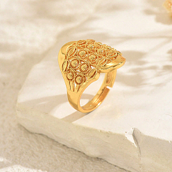 Настоящее золото 18K Регулируемые латунные открытые манжеты для женщин, реальный 18 k позолоченный, внутренний диаметр: 16мм~20мм