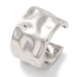 Платина Латунные открытые манжеты с покрытием стойки, кованые широкие кольца для женщин, без свинца и без кадмия, долговечный, платина, 14.5 мм