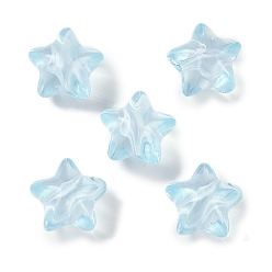Бледно-бирюзовый Прозрачные акриловые бусины, звезда, бледные бирюзовая, 11.5x10 мм, отверстие : 2 мм