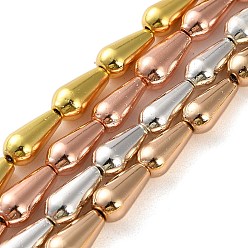 (52) Непрозрачная лаванда Гальванические нити из синтетических немагнитных гематитовых бусин, слеза, разноцветные, 12x6 мм, отверстие : 1.2 мм, около 33 шт / нитка, 15.75~15.83 (40~40.2 см)