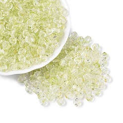 Зелено-Желтый Стеклянные бусины, прозрачные цвета, двухконусные, круглое отверстие, зеленый желтый, 6x5~5.5 мм, отверстие : 1.2~1.5 мм, Около 2250 шт / фунт