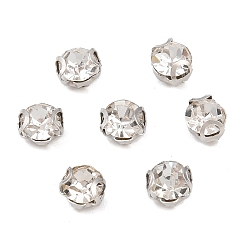 Нержавеющая Сталь Цвет Плоские круглые пришивные бусины-монти со стразами, с 201 зубцами из нержавеющей стали, аксессуары для одежды, цвет нержавеющей стали, 4x3.5 мм, отверстие : 0.9 мм