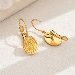 Настоящее золото 18K 304 серьги-кольца из нержавеющей стали, реальный 18 k позолоченный, 25x10 мм