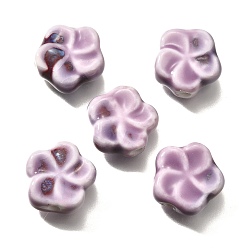 Ciruela Cuentas de porcelana hechas a mano, flor, ciruela, 14.5x15x6.5 mm, agujero: 2 mm