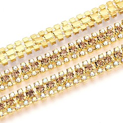 Верблюжий Железо горный хрусталь чашка цепи, с катушкой, золотые, верблюжие, 8.5x3 мм, около 14.99 футов (4.57 м) / рулон