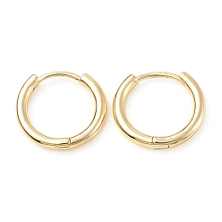 Light Gold Латунные английском замке Серьги-кольца, золотой свет, 12 датчик, 14.5x15.5x2 мм, штифты : 0.9 мм