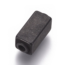 Gunmetal 304 Stainless Steel Beads, Rectangle, Gunmetal, 14x6x6mm, Hole: 2mm
