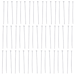 Серебро 40шт. 925 булавки с плоской головкой из стерлингового серебра, серебряные, 30x0.5 мм, Руководитель: 2 mm