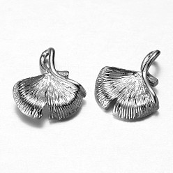 Платина Латунные подвески, лист, платина, 16x13x4 мм, отверстие : 3x2 мм