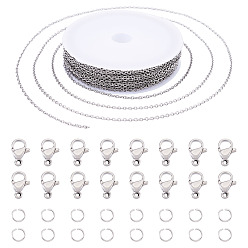 Нержавеющая Сталь Цвет Комплекты для ювелирных изделий из цепей из нержавеющей стали, устойчивых к потускнению, своими руками, цвет нержавеющей стали, 304 мм