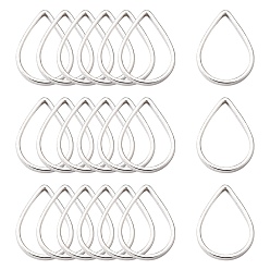 Серебро Латунные соединительные колечки, слеза, серебряный цвет гальваническим, шириной около 7 мм, 11 мм длиной, толщиной 1 мм 