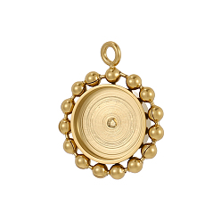 Настоящее золото 14K 304 прелести нержавеющей стали, плоско-круглые, ионное покрытие (ip), реальный 14 k позолоченный, 12x10 мм