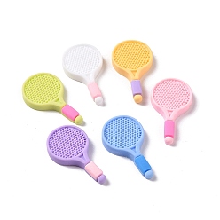 (52) Непрозрачная лаванда Непрозрачные аксессуары из смолы украшения ракетка из смолы кабошоны, разноцветные, 34~34.5x19x4.5~5 мм