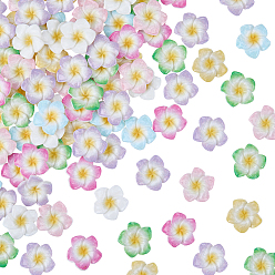 (52) Непрозрачная лаванда Кабошоны из непрозрачной смолы в виде цветка плюмерии, разноцветные, 20~21x20~21x4.5~5 мм, 80 шт / комплект