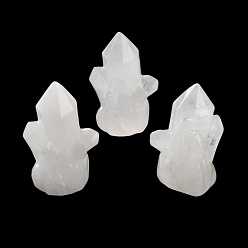 Хрусталь Украшения для показа кластеров из натурального кварца, фигурка для украшения дома, энергетический камень рейки для исцеления, 48~49x31~32x23~25 мм