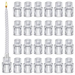 Прозрачный 24шт стеклянный подсвечник, принадлежности для изготовления свечей своими руками, прозрачные, 44x69.5 мм, внутренний диаметр: 21~35 мм