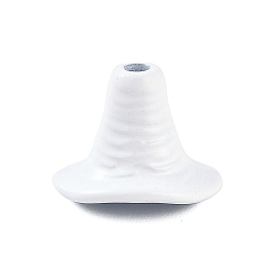 Белый Тема Хэллоуина окрашенные распылением бусины из сплава, без свинца и без кадмия, ведьма шляпа, белые, 8.5x11x8.5 мм, отверстие : 1.6 мм