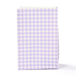лаванда Прямоугольник с клетчатым рисунком бумажные пакеты, без ручки, для подарочных и пищевых пакетов, лаванда, 23x15x0.1 см