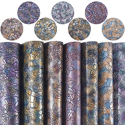 (52) Непрозрачная лаванда 7 шт. 7 цвета цветочный узор искусственная кожа, принадлежности для изготовления поделок, разноцветные, 330x200 мм, 1 шт / цвет