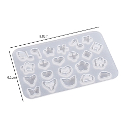 Mixed Patterns Quicksand Molds, Silicone Shaker Molds, for DIY Resin Dangle Earrings, Mixed Patterns, 61x88x4mm