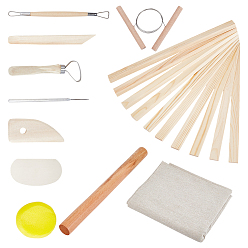 Mixed Color Rectangle Linen Cloth, Pottery Tool, Clay Craft Tool Kits, Wood Rolling Pin, for Ceramic Clay Drying Board, Ceramic Making Tool, Mixed Color, 157x97x0.5mm