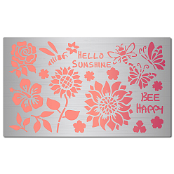 Цветок Трафареты для штампов из нержавеющей стали, для diy scrapbooking / фотоальбом, декоративная тисняющая бумажная карточка, матовый цвет нержавеющей стали, цветочным узором, 9x15x0.05 см