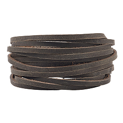 Серый 5 плоские шнуры из коровьей кожи, для diy craft, плоский, серые, 4x2 мм, около 5.47 ярдов (5 м) / комплект