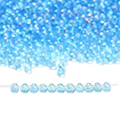 (DP260) Transparent Aqua AB Миюки 3.4мм капельные бусины, японский бисер, прозрачные цвета AB, (dp260) прозрачный аквамарин, 3.4x3 мм, отверстие : 0.65 мм, Около 180 шт / 10 г