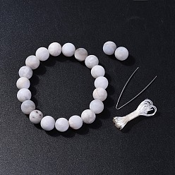 Natürliche Achat Natürliche Achat Perlen Armbänder dehnen, mit elastischem Faserdraht und Verpackungsbox, 2-1/8 Zoll (5.3~5.4 cm)