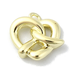 Золотой Подвески из сплава, сердце с узлом, золотые, 13x12.5x3.5 мм, отверстие : 2 мм