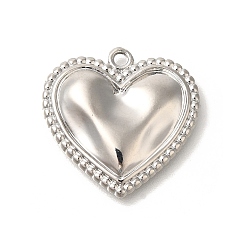 Сердце Подвески из сплава , платиновые подвески, сердце, 21.5x21x3 мм, отверстие : 1.5 мм