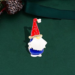 Gnome Брошь с эмалью на рождественскую тематику, значок из сплава для рюкзака, Дед Мороз, 20x43 мм