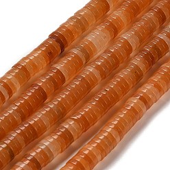 Красный Авантюрин Натуральный красный авантюрин бисер нитей, диск, Heishi бусы, 6x1.5 мм, отверстие : 0.6 мм, около 239 шт / нитка, 15.28~15.35'' (38.8~39 см)
