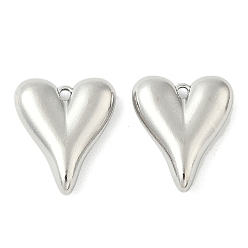 Нержавеющая Сталь Цвет 304 подвески из нержавеющей стали, сердце прелести, цвет нержавеющей стали, 16.5x14x4.5 мм, отверстие : 1.2 мм