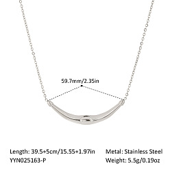Нержавеющая Сталь Цвет Лето 304 ожерелья из нержавеющей стали с подвеской в виде бычьего рога для женщин и мужчин, цвет нержавеющей стали, 15.16 дюйм (38.5 см)