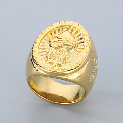 Сердце Хип-хоп стиль 304 перстни из нержавеющей стали для мужчин, золотые, сердце, размер США 9 (18.9 мм)