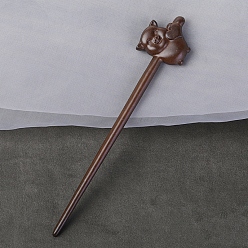 Schwein Haarstäbchen aus Holz, Vintage dekorative Haaraccessoires, Schwein, 180 mm