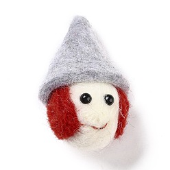 Gainsboro Wool Felt Display Decorations, Witch, Gainsboro, 35~36x31~31.5x65.5~66.5mm