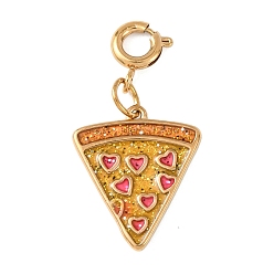 Pizza 304 подвесные украшения из эмали из нержавеющей стали, золотые, пицца, 29.5 мм, отверстие : 3 мм