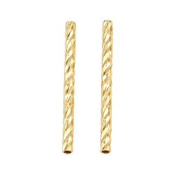 Echt 18 k vergoldet Messing Perlen, Twisted Tube, Gestell, langlebig überzogen, Bleifrei und cadmium frei, echt 18 k vergoldet, 20x1.5 mm, Bohrung: 1 mm