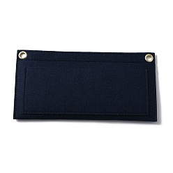 Prussian Blue Wool Felt Purse Organizer Insert, with Iron Grommets, Mini Handbag Shaper Premium Felt, Bag Accessories, Rectangle, Black, 25x12.5x0.7cm, Hole: 10mm