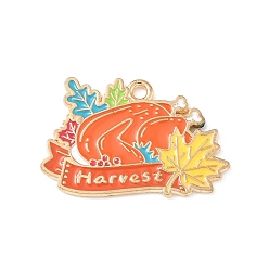 Food Подвески из сплава с эмалью ко дню благодарения, золотые, Турция, 18.5x28x1.5 мм, отверстие : 1.8 мм