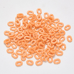 Corail Anneaux de liaison acryliques opaques, connecteurs à liaison rapide, pour la fabrication de chaînes de câble, ovale, corail, 9x6.5x2mm, diamètre intérieur: 5 mm