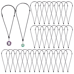 Черный 9изготовление ожерелий из вощеного полиэфирного шнура, чёрные, 14.96~28.35 дюйм (36~72 см)