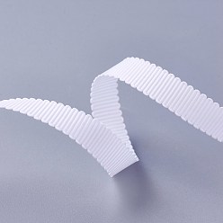 Белый Полиэстер Grosgrain ленты, петершам лента, для изготовления ювелирных изделий, белые, 3/8 дюйм (10 мм), 50yards / рулон (45.72 м / рулон)