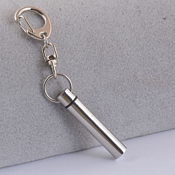 Stainless Steel Color Non-Tarnish 316L Stainless Steel Keychain, with Urn Ashes, Stainless Steel Color, Pendant: 4.3x1.8cm