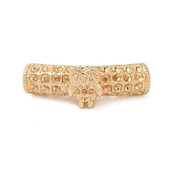 Настоящее золото 18K Латунные трубчатые европейские бусины, бусины с большим отверстием, без кадмия, без никеля и без свинца, сова, реальный 18 k позолоченный, 25x10x9 мм, отверстие : 4 мм